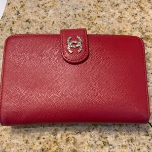Beautiful Chanel Red Wallet with COA included